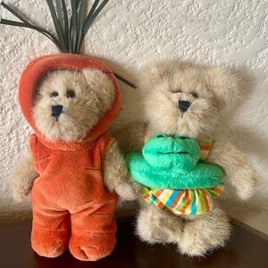 Boyds Bears Shelby T. Sanditoes & Cari Carrot Swimming Suit Frog Float Plush New